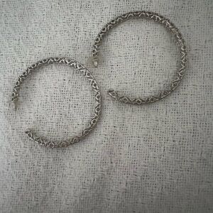 Kendra Scott Silver Textured Hoop Earrings